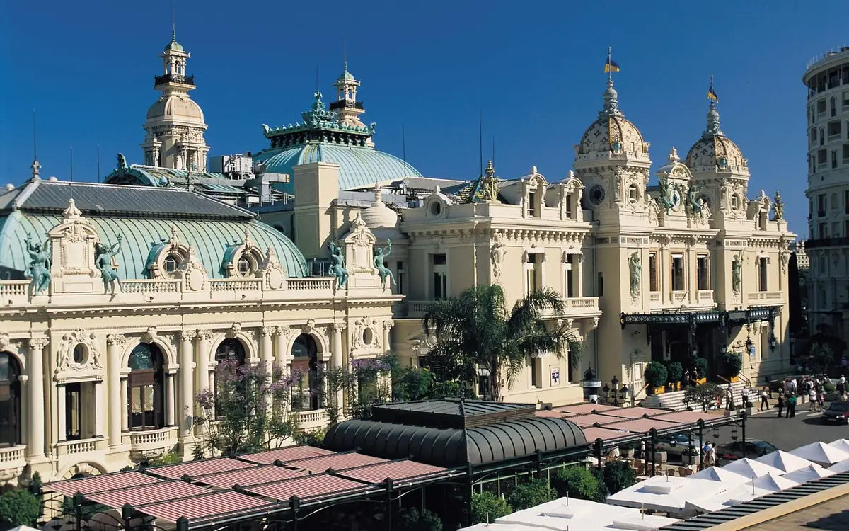 The ornate front of the casino in Monte-Carlo